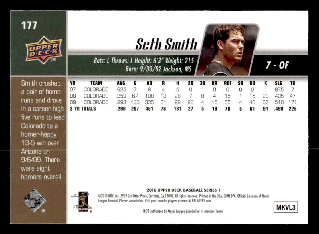 2010 Upper Deck #177 Seth Smith