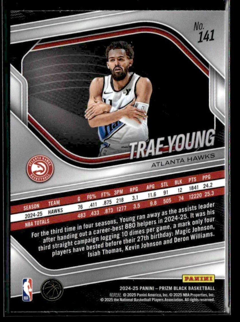 2024-25 Panini Prizm Black #141 Trae Young