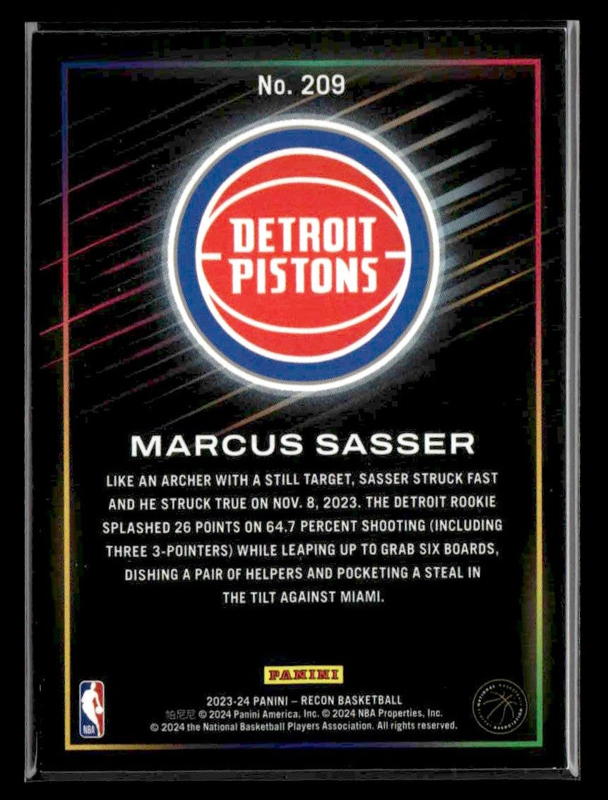 2023-24 Panini Recon #209 Marcus Sasser Holo Red #/199