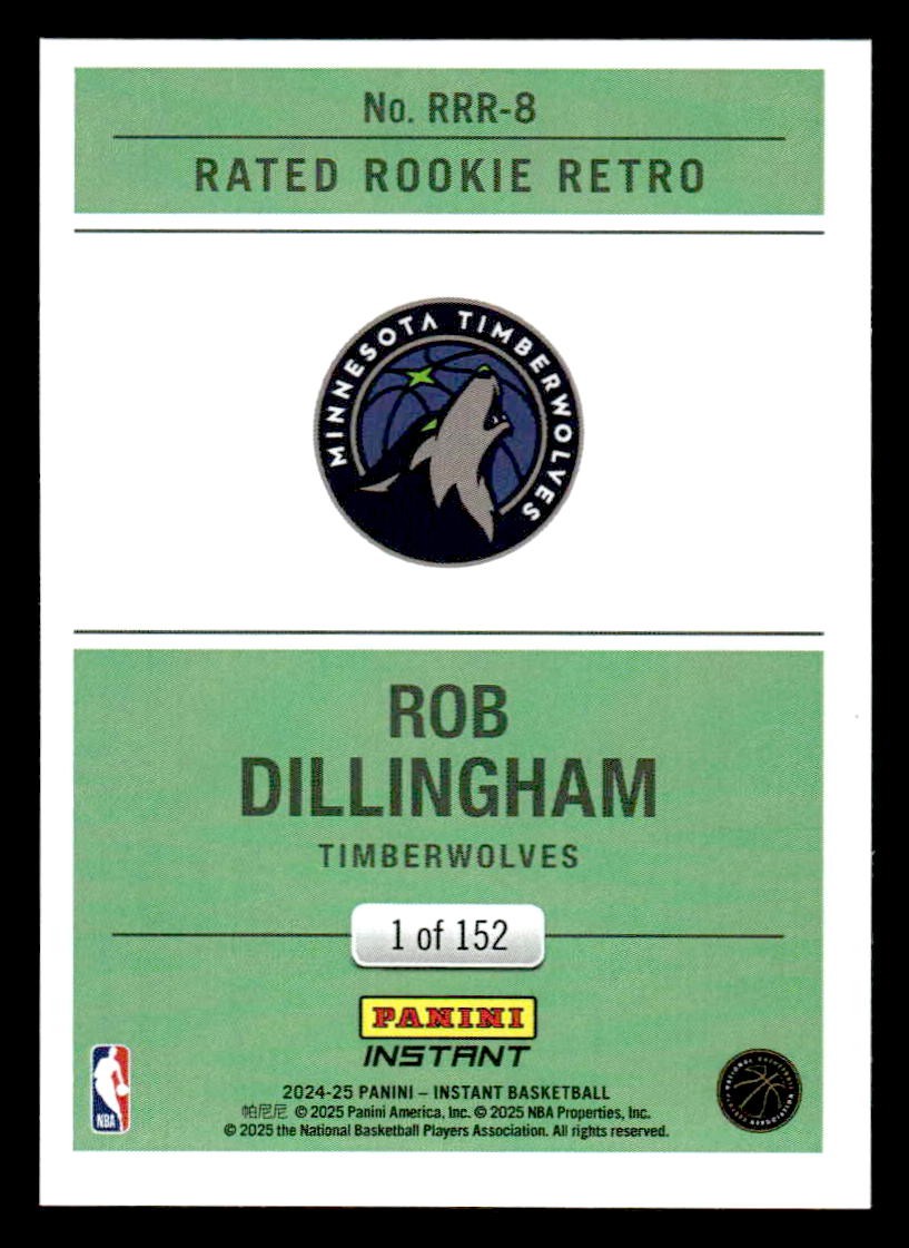 2024-25 Panini Instant #RRR-8 Rob Dillingham Rated Rookie Retro #/152