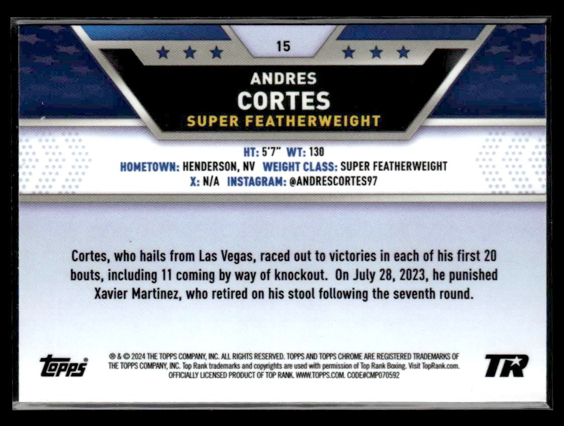 2024 Topps Chrome #15 Andres Cortes Blue Refractor #024/125