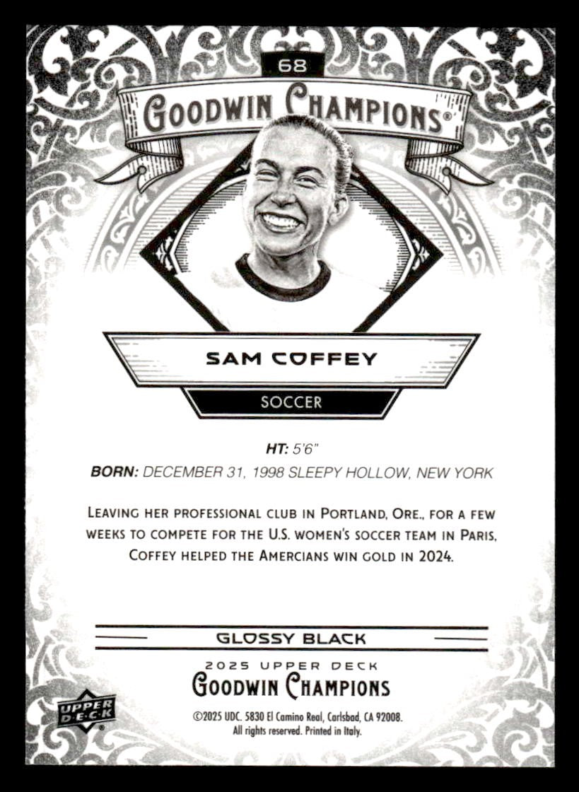 2025 Upper Deck Goodwin Champions #68 Sam Coffey Glossy Black