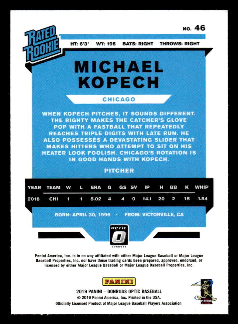 2019 Donruss Optic #46 Michael Kopech