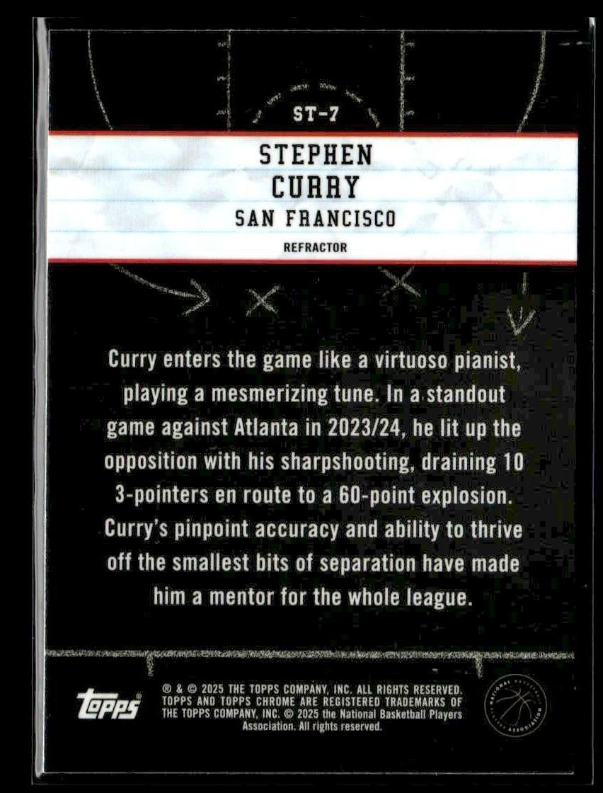 2024-25 Topps Chrome #ST-7 Stephen Curry Show and Tell Refractor