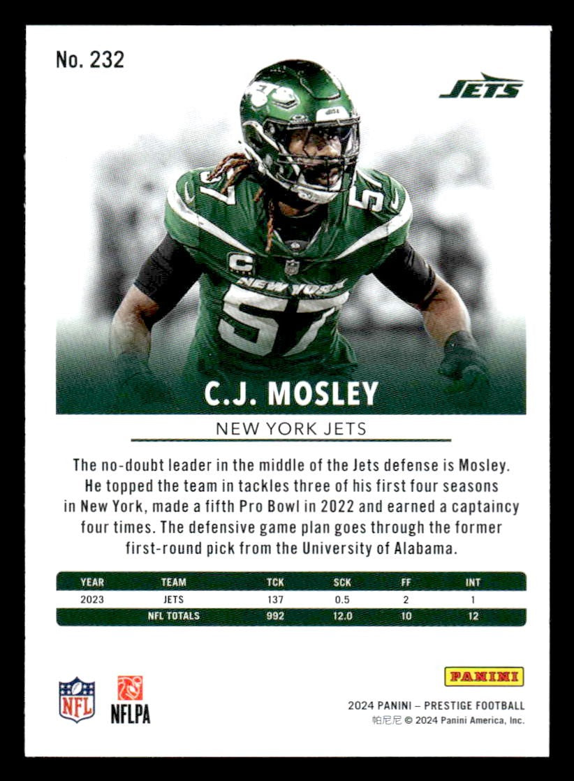 2024 Panini Prestige #232 C.J. Mosley