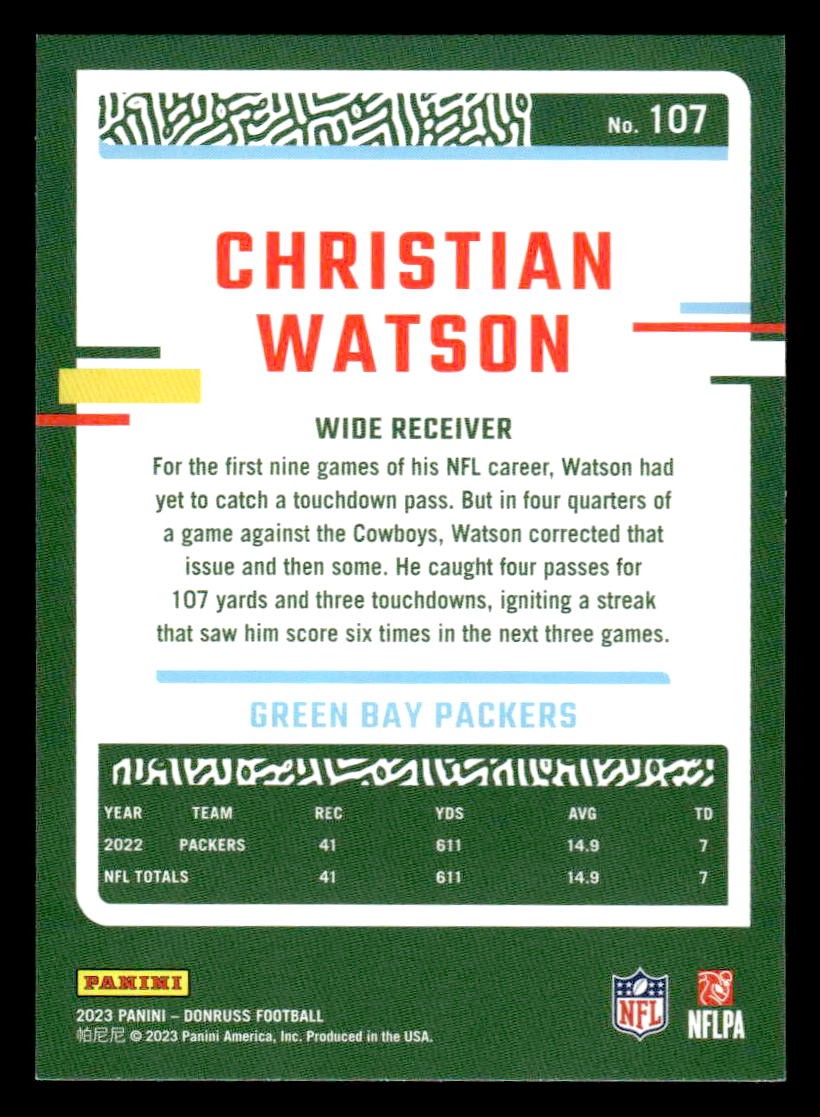 2023 Donruss #107 Christian Watson