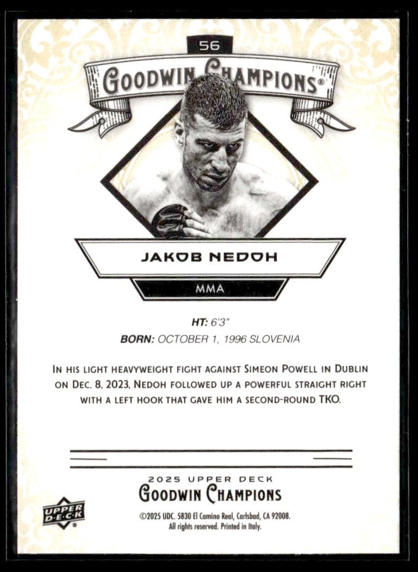2025 Upper Deck Goodwin Champions #56 Jakob Nedoh