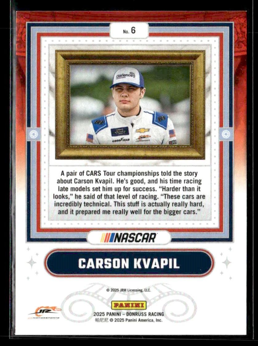 2025 Donruss #6 Carson Kvapil Coming Attractions