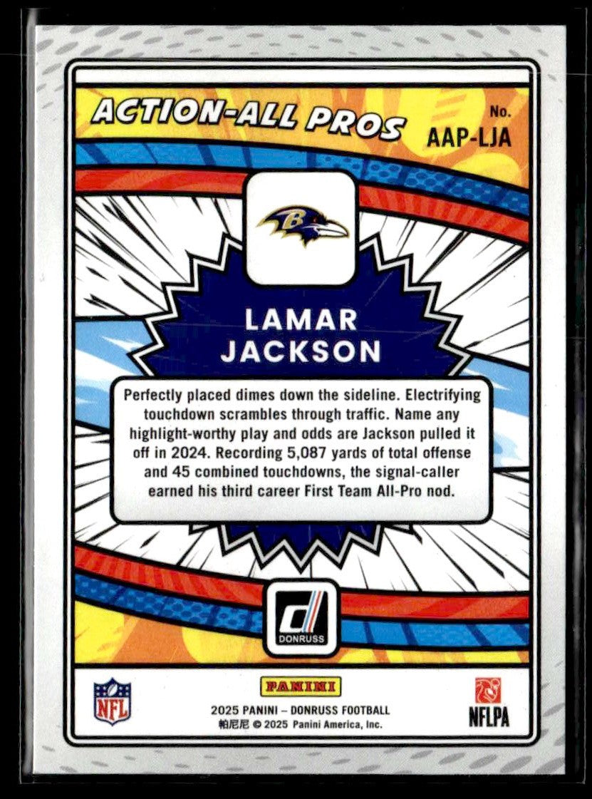 2025 Donruss #AAP-LJA Lamar Jackson Action All Pros