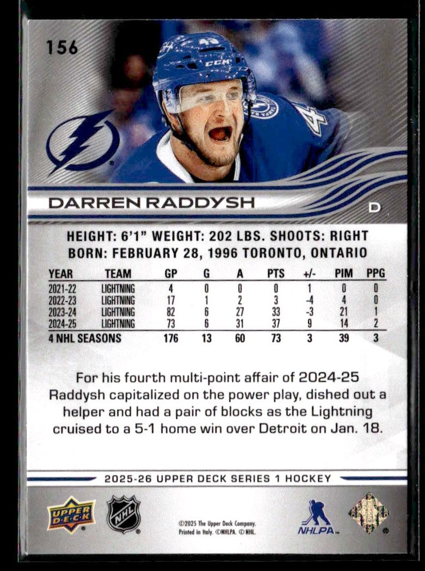 2025-26 Upper Deck #156 Darren Raddysh