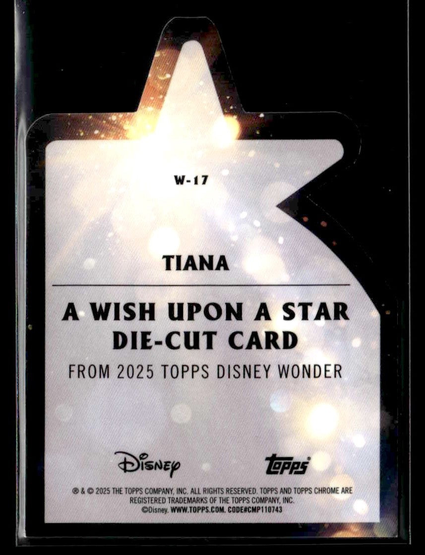 2025 Disney Wonder #W-17 Tiana Wish Upon a Star Die-Cut Gold Refractor #10/50