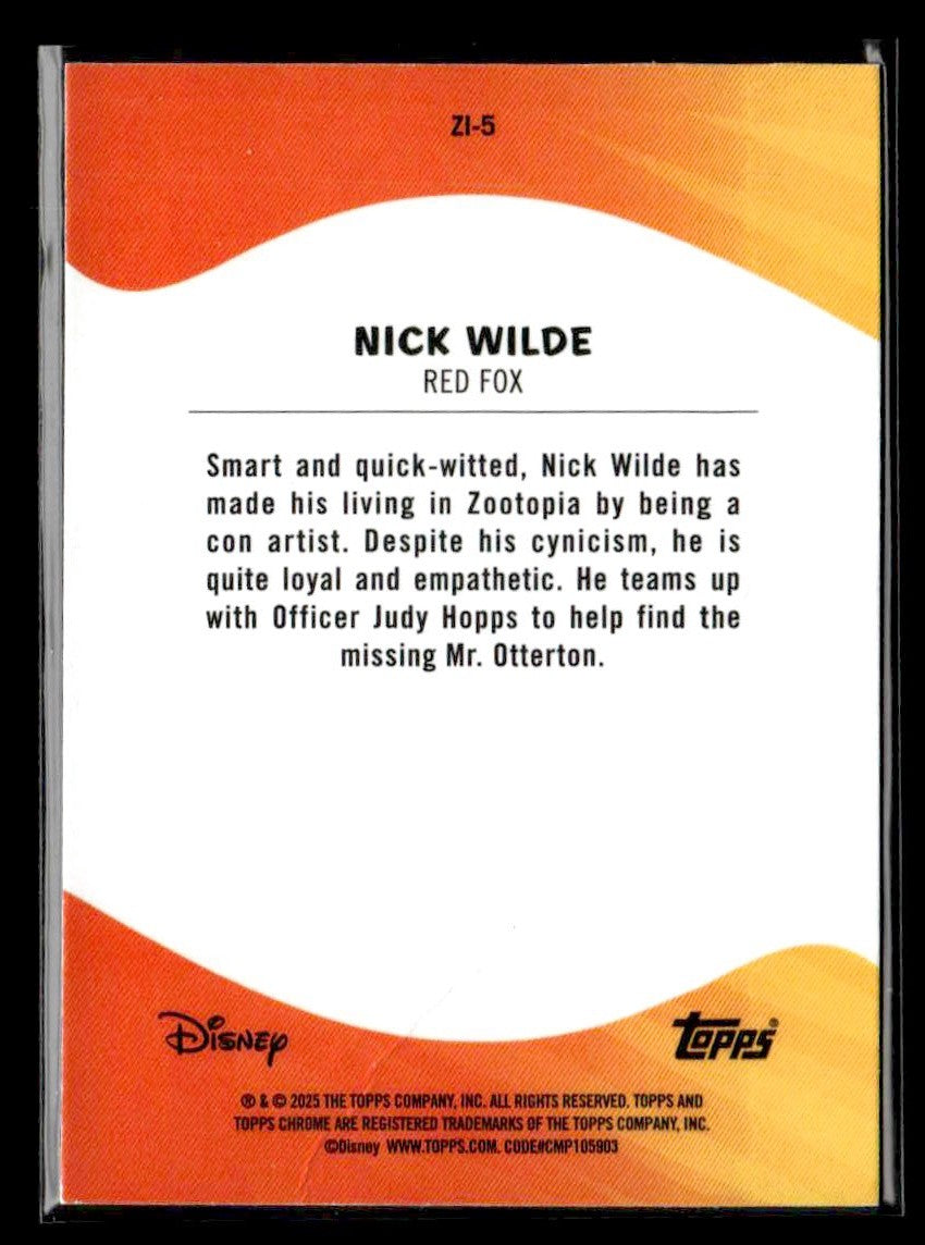 π Nick Wilde β 2025 Topps Chrome Disney Zootopia Icons #ZI-5 π