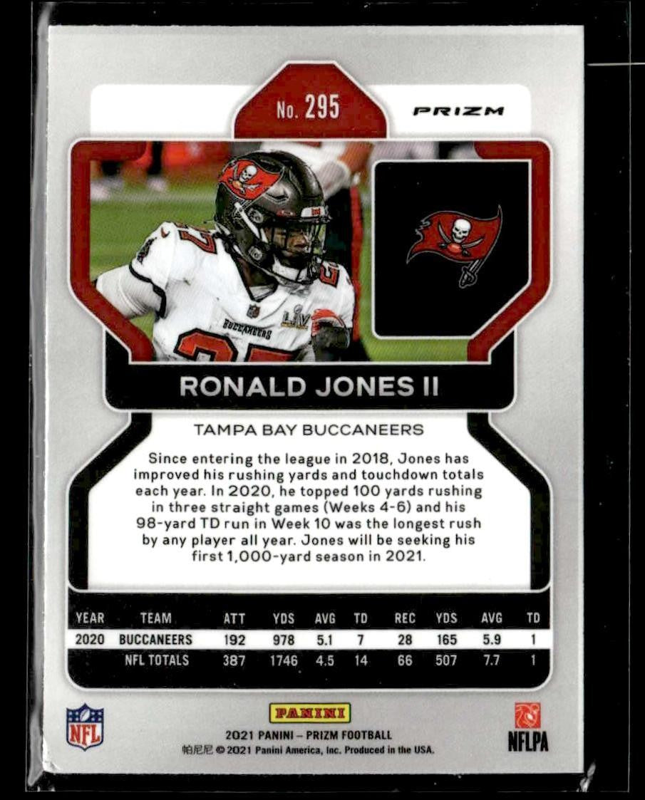 2021 Panini Prizm #295 Ronald Jones II Neon Green Pulsar