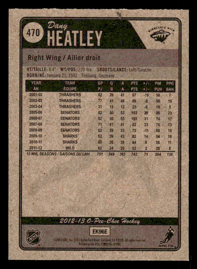 2012-13 O-Pee-Chee #470 Dany Heatley