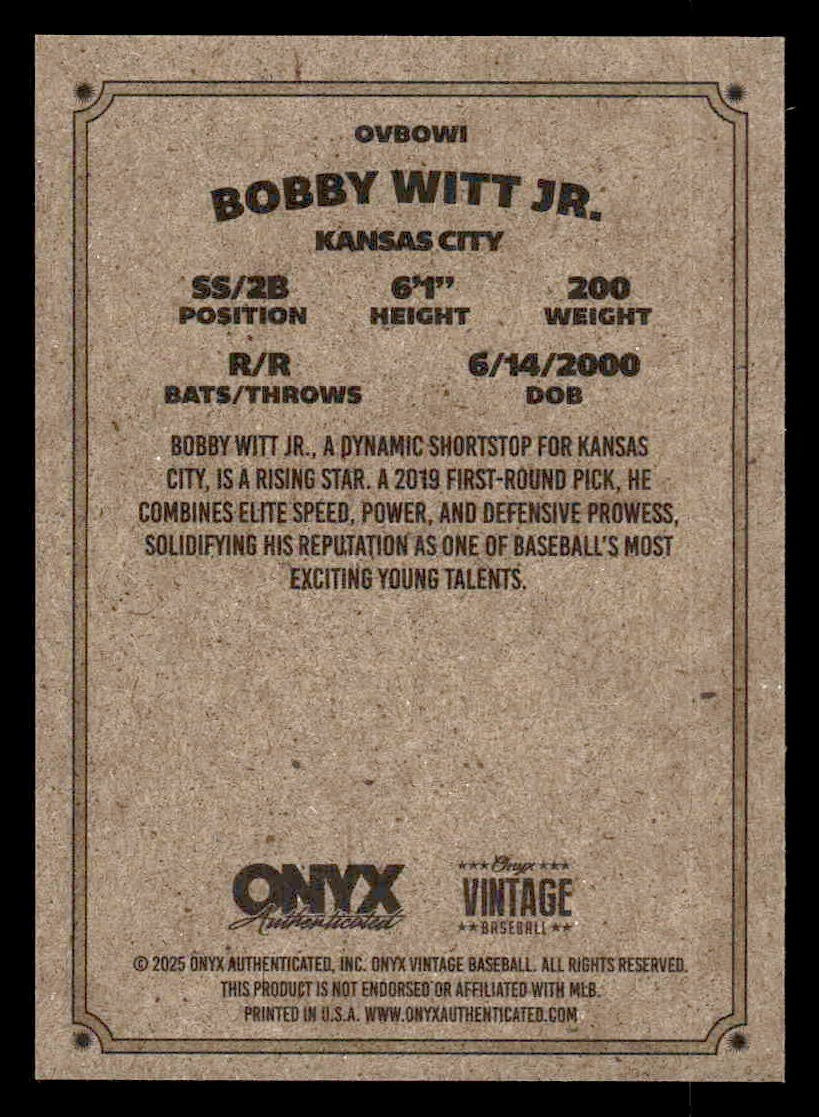2025 Onyx Vintage #OVBOWI Bobby Witt Jr.