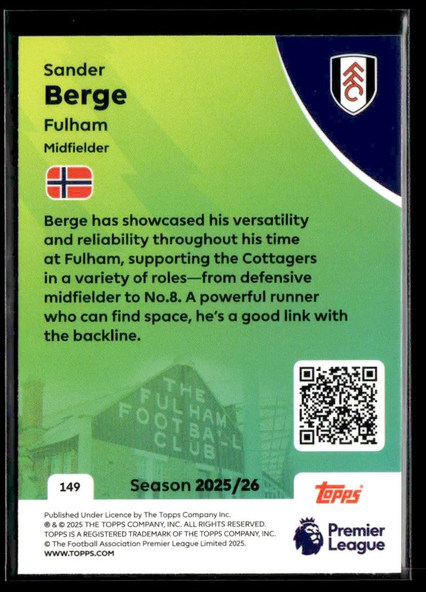 2025-26 Topps Premier League #149 Sander Berge