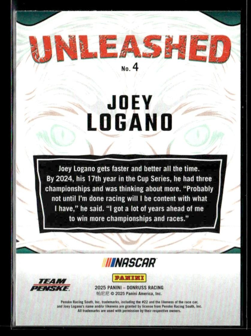 2025 Donruss #4 Joey Logano Unleashed