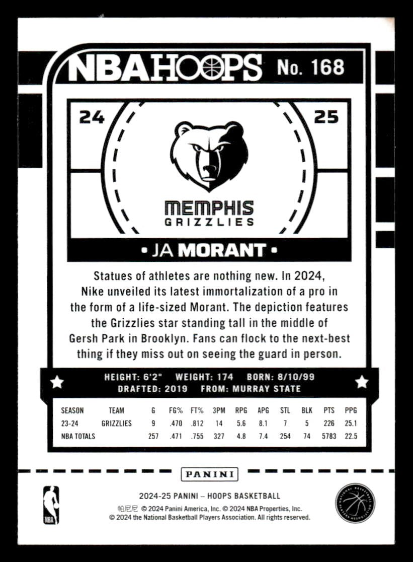 2024-25 Hoops #168 Ja Morant