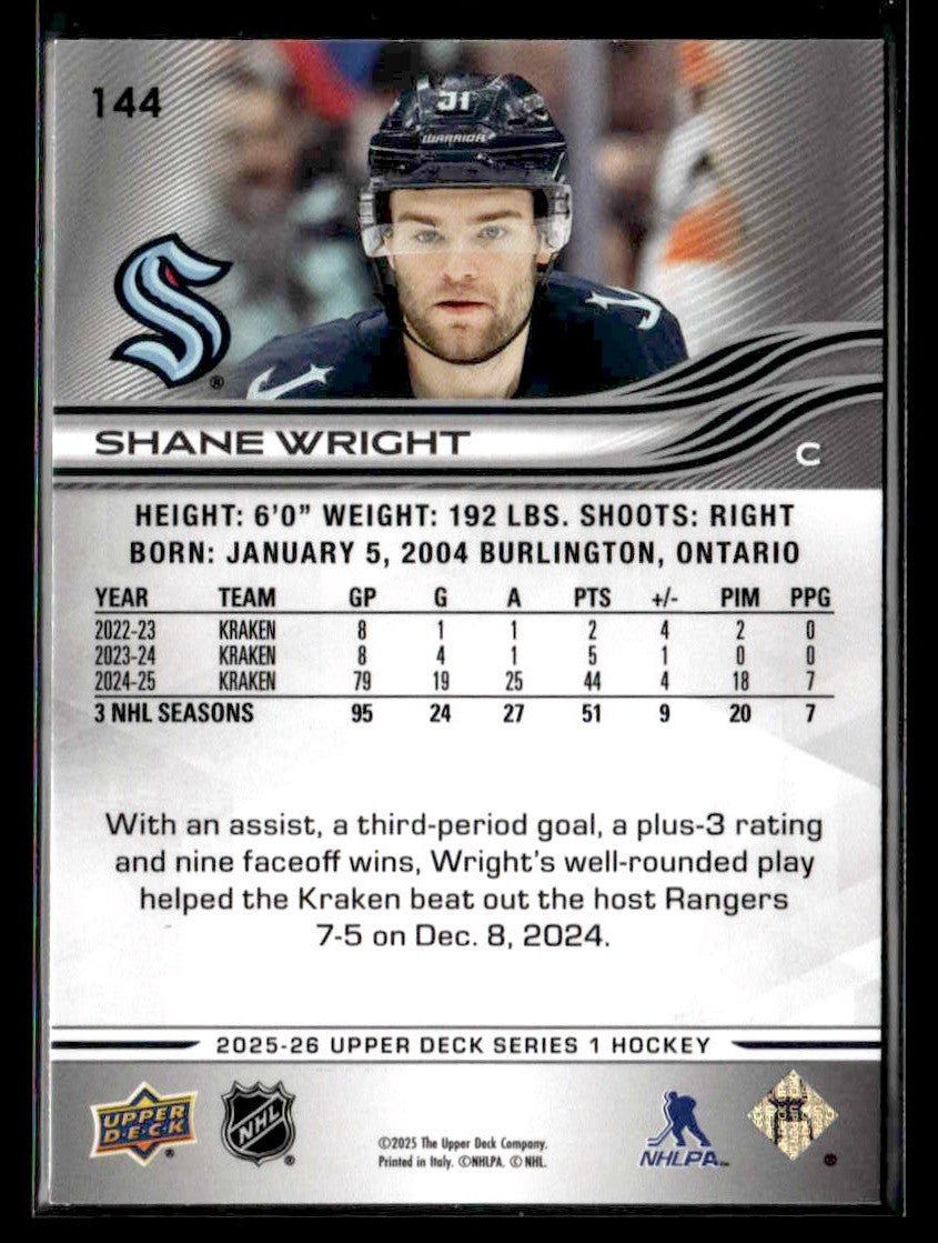 2025-26 Upper Deck #144 Shane Wright