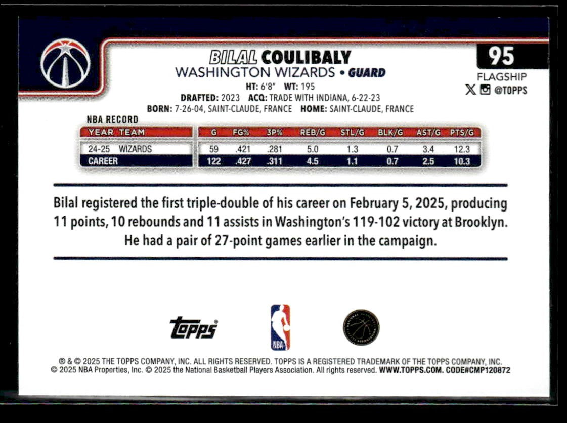 2025-26 Topps #95 Bilal Coulibaly