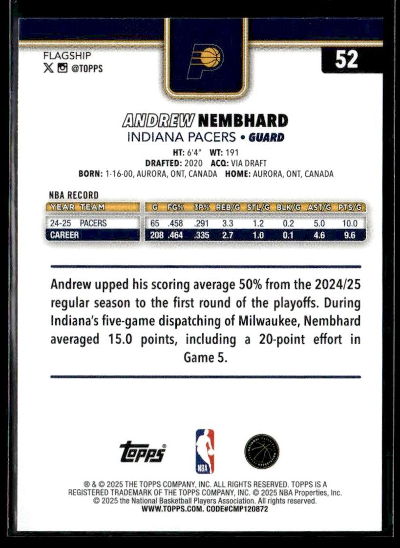 2025-26 Topps #52 Andrew Nembhard