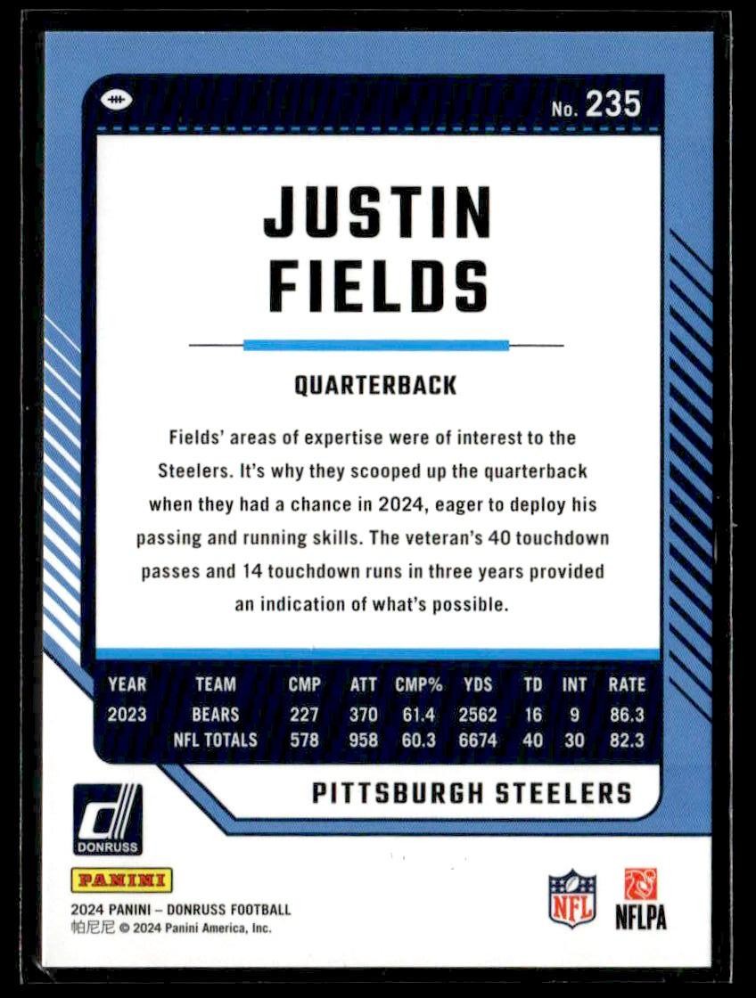 2024 Donruss #235 Justin Fields Press Proof Red