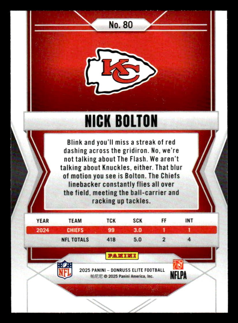 2025 Donruss Elite #80 Nick Bolton
