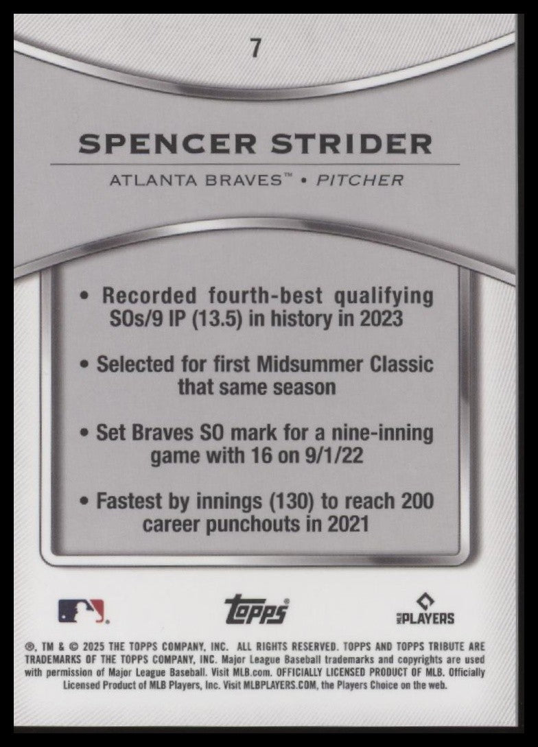 2025 Topps Tribute #7 Spencer Strider
