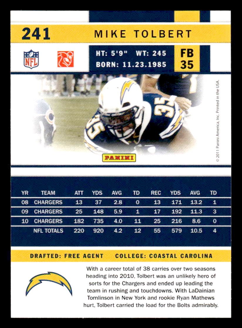 2011 Score #241 Mike Tolbert