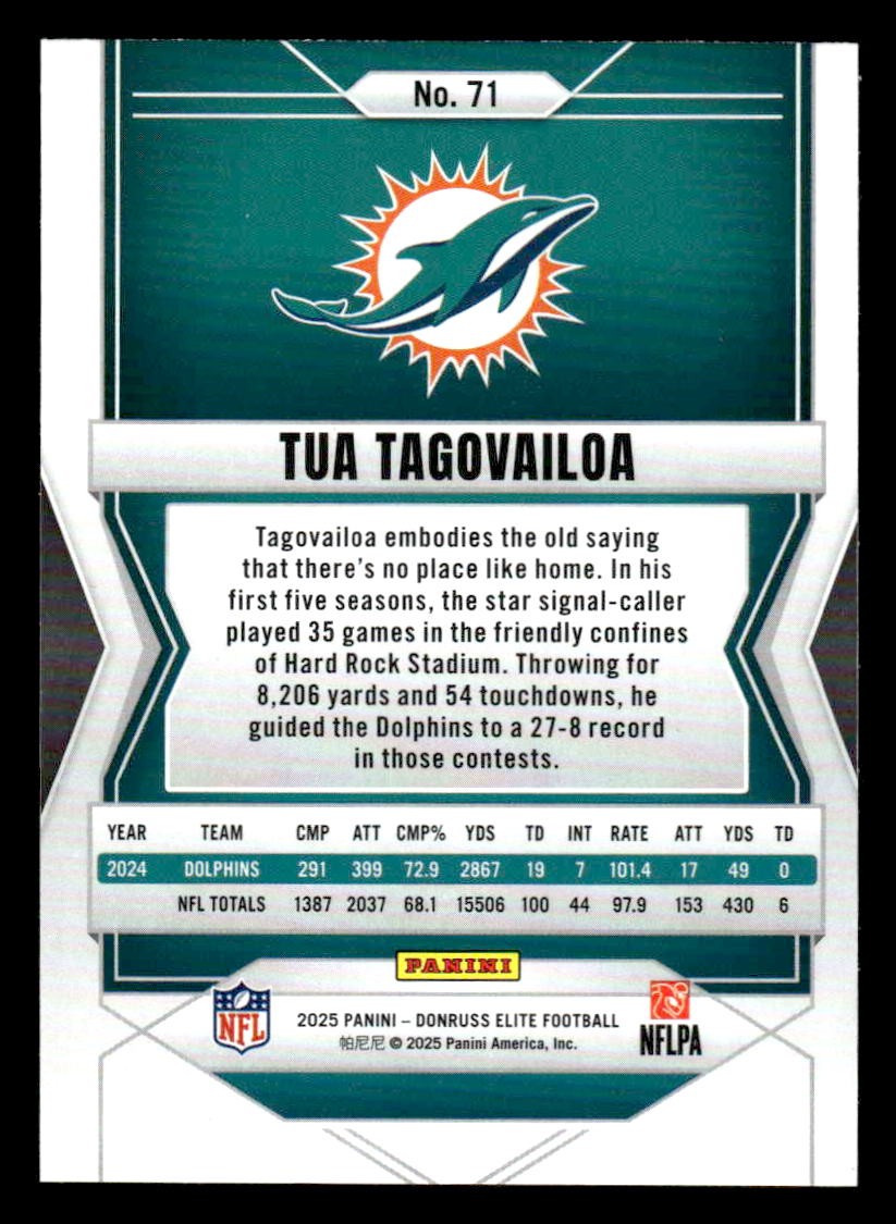 2025 Donruss Elite #71 Tua Tagovailoa