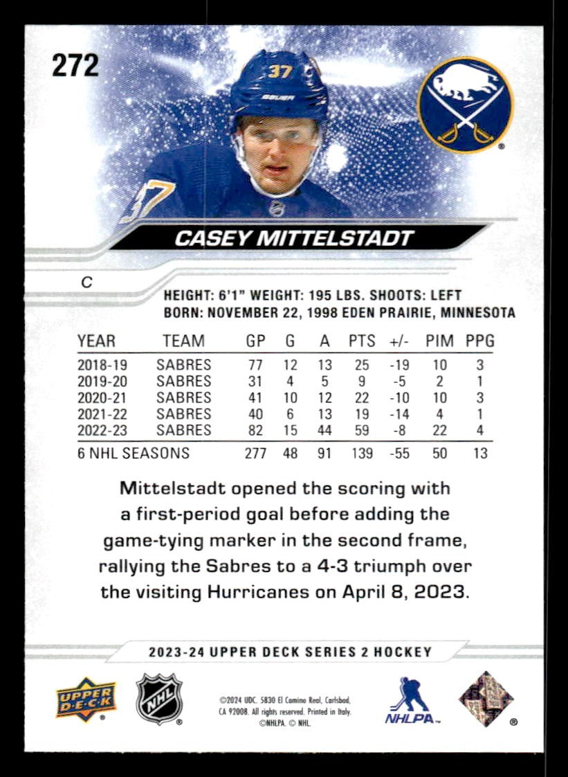 2023-24 Upper Deck #272 Casey Mittelstadt