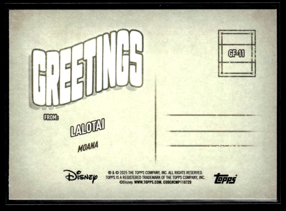 2025 Topps Disney Wonder #GF-11 Lalotai Greetings From