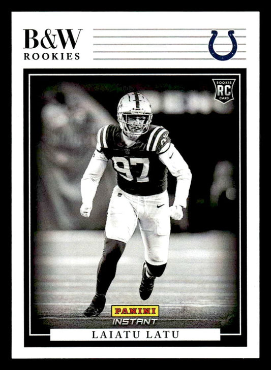 2024 Panini Instant NFL Black & White Rookies #BWR-35 Laiatu Latu