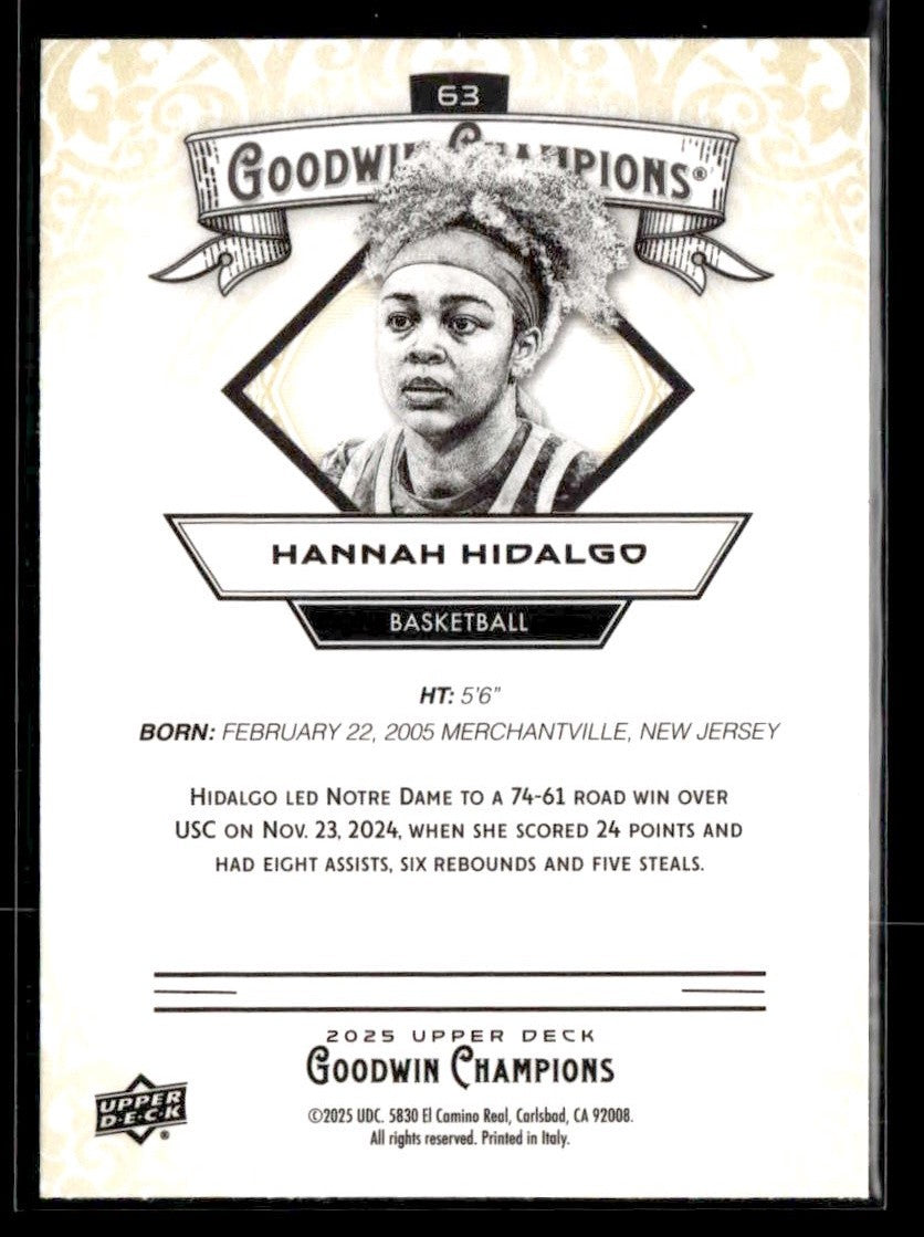 2025 Upper Deck Goodwin Champions #63 Hannah Hidalgo