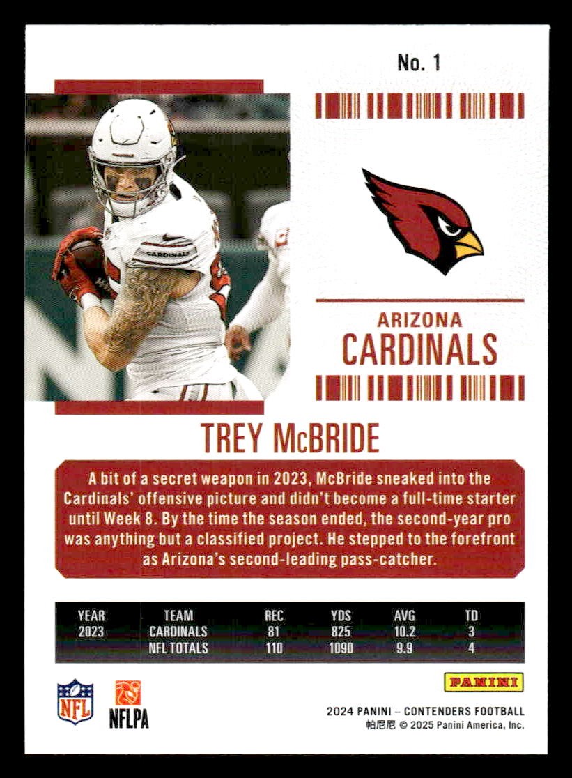 2024 Panini Contenders Football Mojo #1 Trey McBride