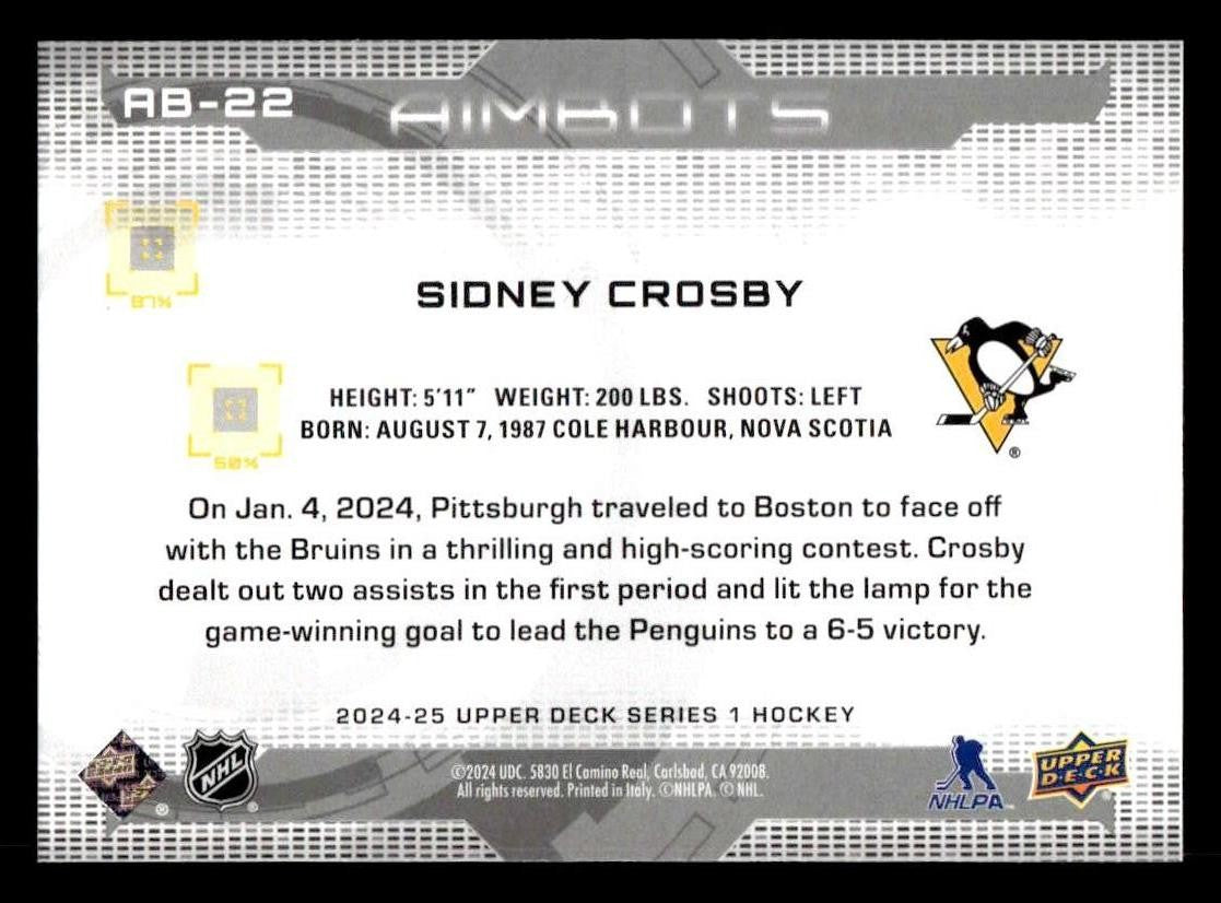 2024-25 Upper Deck #AB-22 Sidney Crosby Aimbots