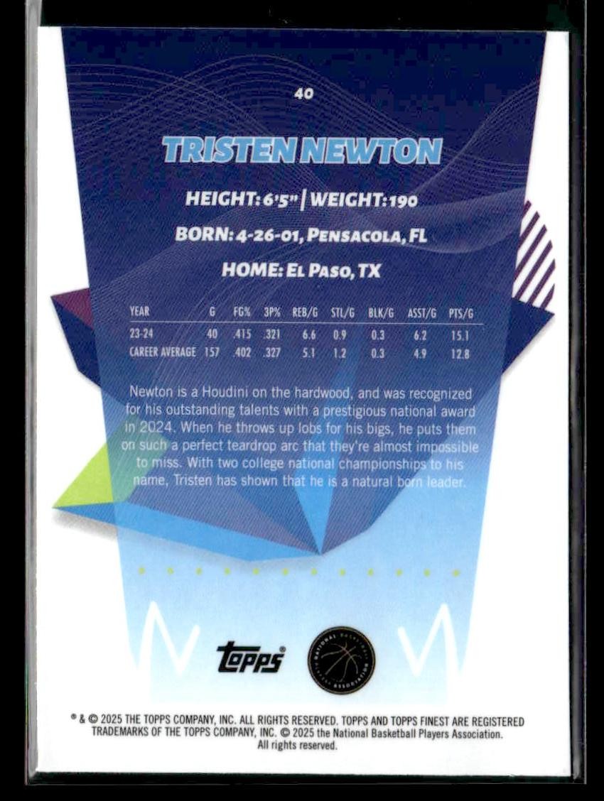 2024-25 Topps Finest #40 Tristen Newton X-Fractor