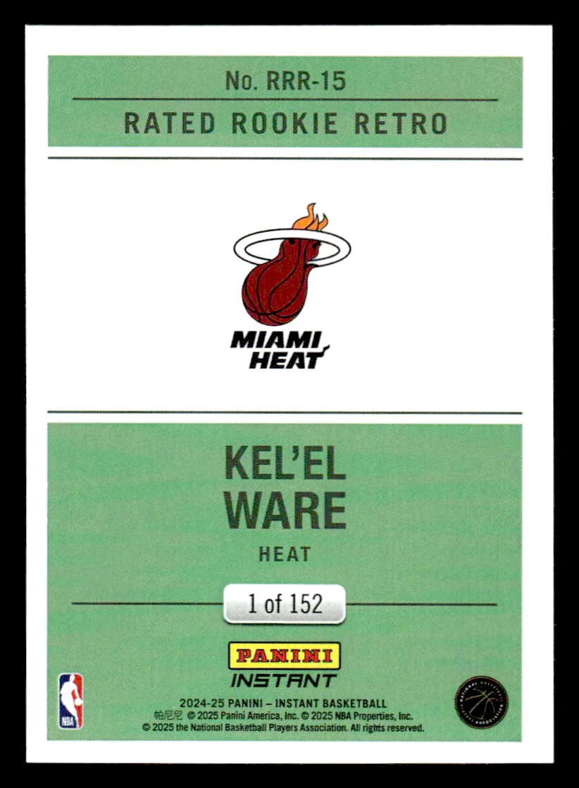 2024-25 Panini Instant #RRR-15 Kel'El Ware Rated Rookie Retro #/152
