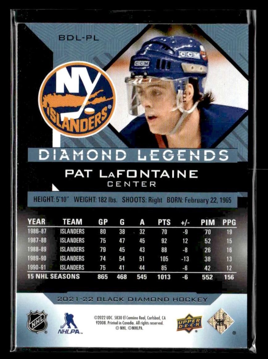 2021-22 Upper Deck Black Diamond #BDL-PL Pat LaFontaine Diamond Legends #/249