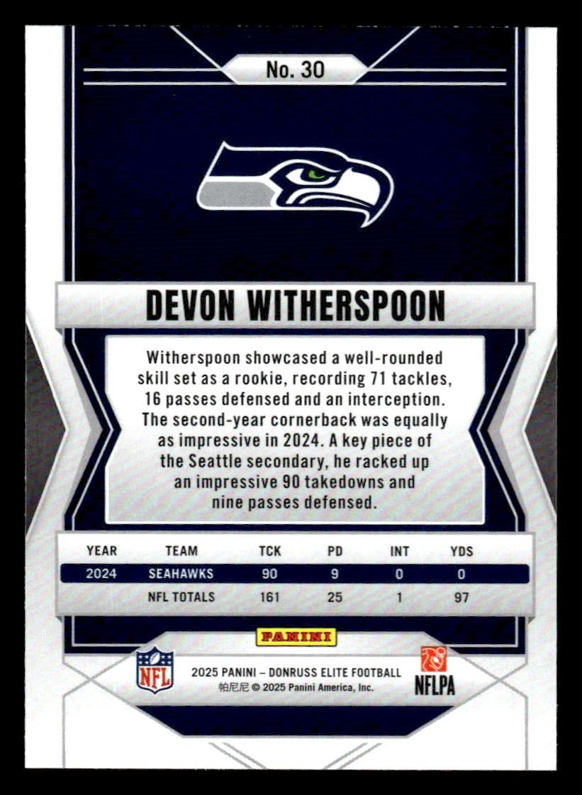 2025 Donruss Elite #30 Devon Witherspoon