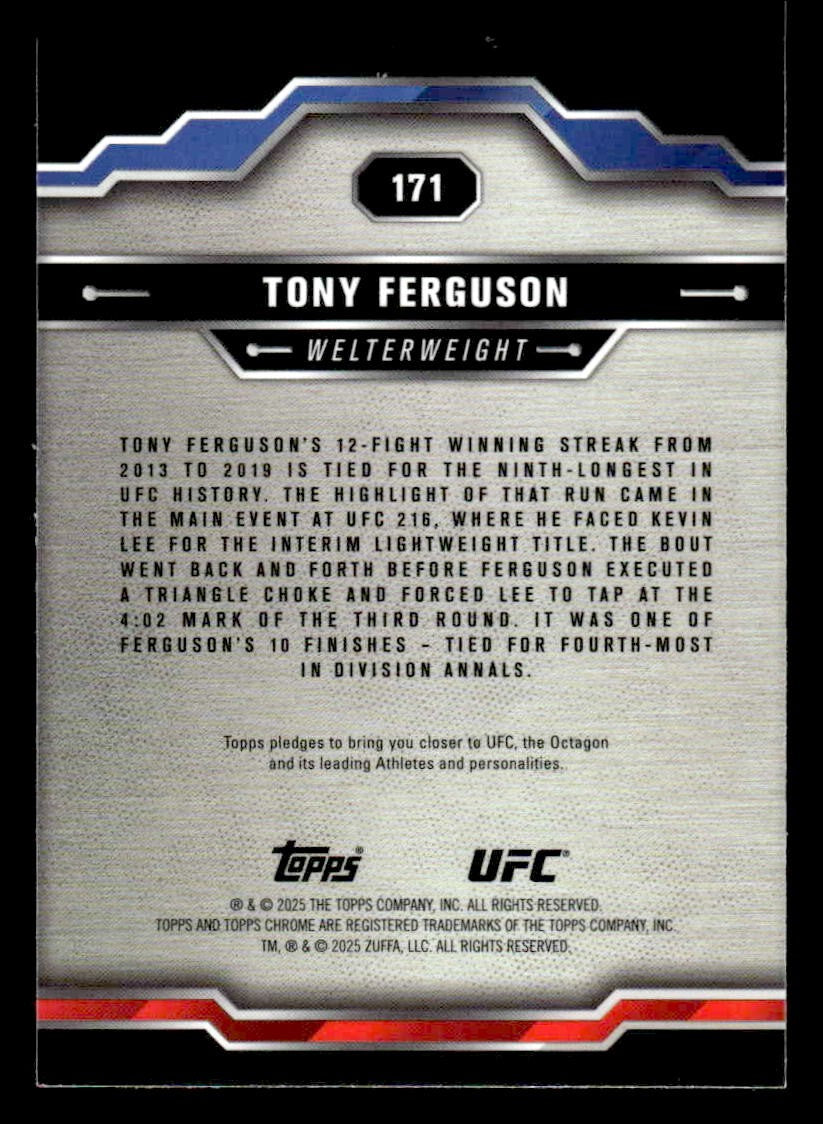 2025 Topps Chrome Sapphire Edition UFC #171 Tony Ferguson