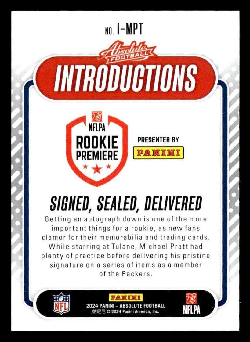 2024 Panini Absolute #I-MPT Michael Pratt Introductions
