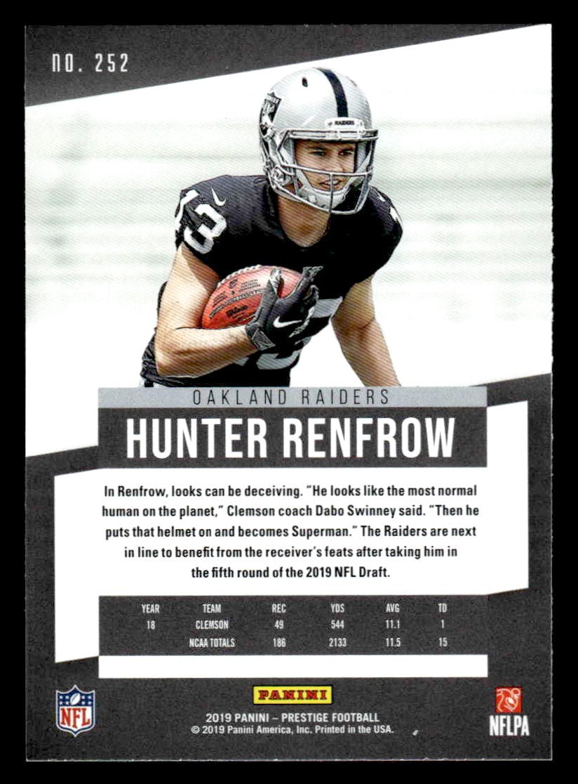 2019 Panini Prestige #252 Hunter Renfrow Xtra Points Green