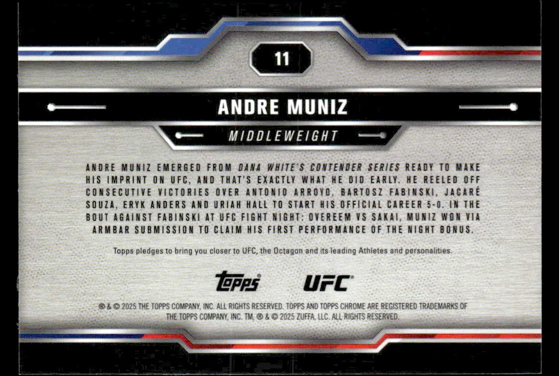 2025 Topps Chrome UFC #11 Andre Muniz