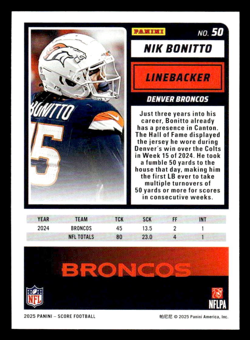 2025 Score-A-Treat #50 Nik Bonitto