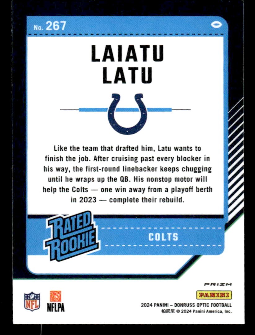 2024 Donruss Optic #267 Laiatu Latu Purple Shock