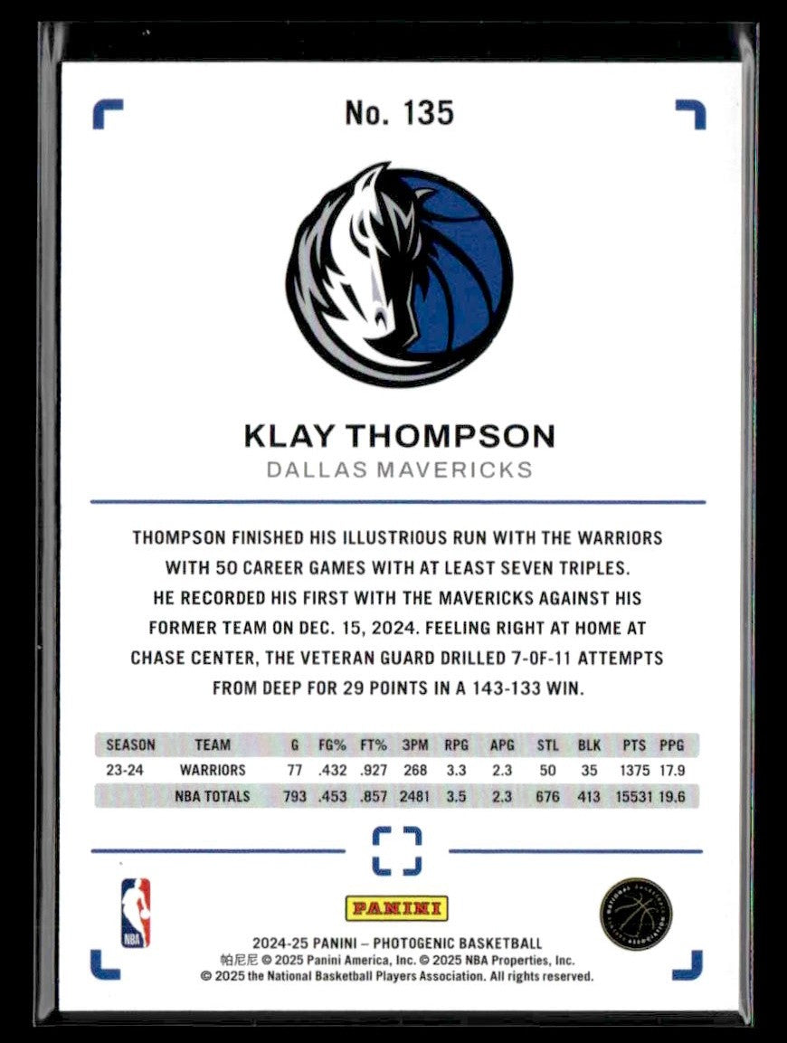 2024-25 Panini PhotoGenic #135 Klay Thompson