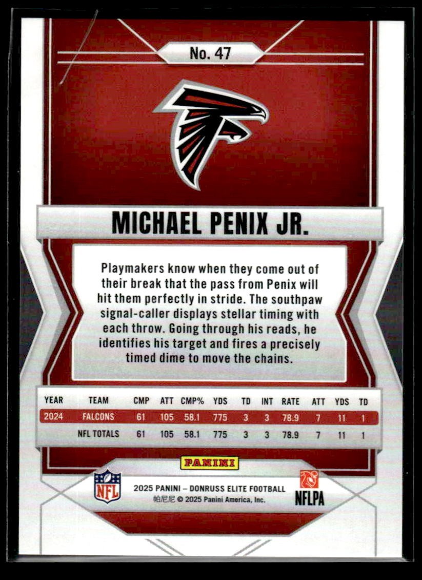 2025 Donruss Elite #47 Michael Penix Jr. Red #/99