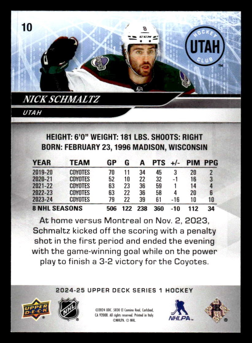 2024-25 Upper Deck #10 Nick Schmaltz