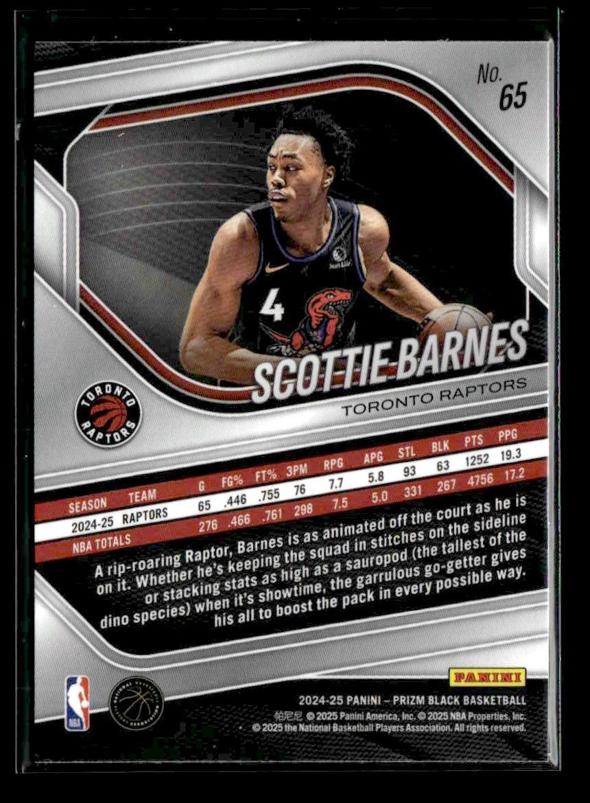 2024-25 Panini Prizm Black #65 Scottie Barnes
